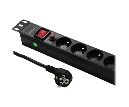 Listwa zasilająca QOLTEC do RACK 19cali | 1U | 6A | PDU | 6xSCHUKO | 2m 53995